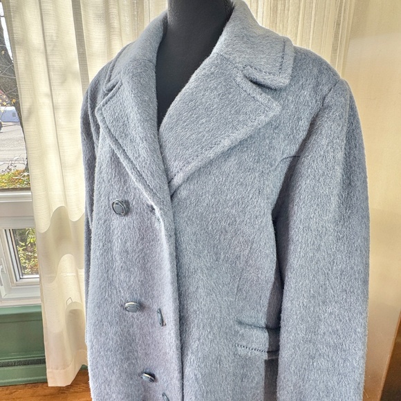 Vintage 80s coat, blueish lavender grey, Sears mohair, wool blend, 12/14 (L/XL) - Picture 2 of 15